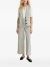 Sessun Striped Buttoned Waistcoat In Neutral