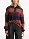 Sessun Striped Knitted Top In Brown