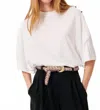 Sessun Summer Night T-shirt With Knot Sleeves In Optical White In White
