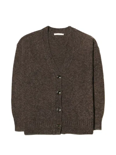 Sessun Sweet Monroe V-neck Knitted Cardigan In Brown