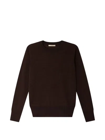 Sessun Teshima Slit-cuff Sweater In Brown