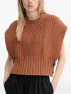 Sessun Textured Knitted Top In Brown