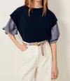 Sessun Tiberio Sleeveless Top In Navy Blue In Blue
