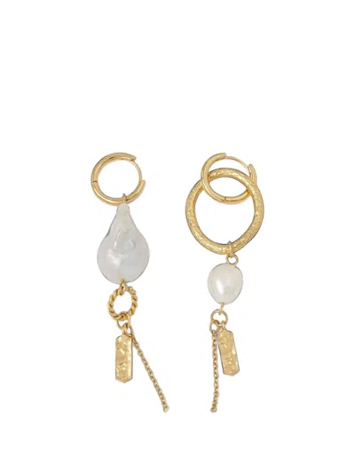 Sessun Toti Pearl-pendant Hoop Earrings In Multi