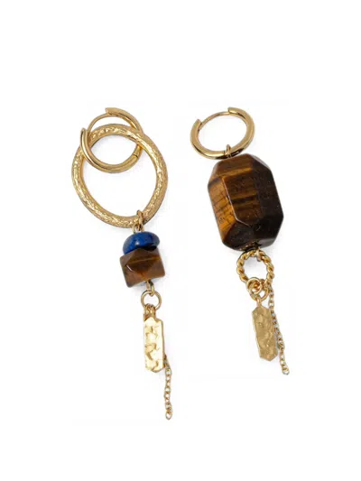 Sessun Toti Stone-embellished Mismatched Earrings In Multi