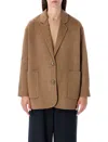 Sessun Camel Wool Jacket With Loose Fit In Brown