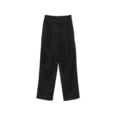 Sessun Pleated Wide-leg Trousers In Black