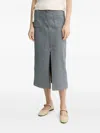 Sessun Uptay Multiple-pocket Midi Skirt In Gray