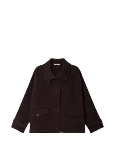 Sessun Valley Button-up Wool Jacket In Brown