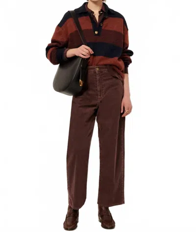 Sessun Velvet Straight Cruise Pants In Brown