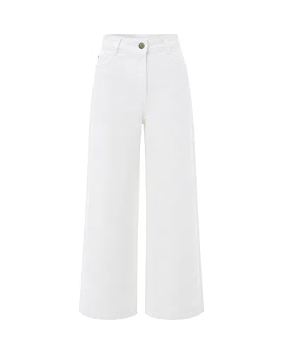 Sessun Wide-leg Organic Cotton Jeans In White