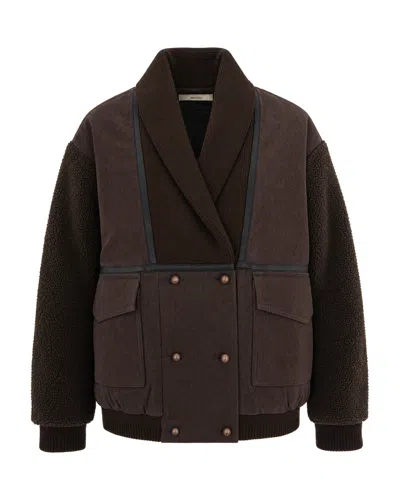 Sessun Wildmoka Elmount Bouclé Twill Shawl Collar Jacket In Black