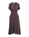 Sessun Woman Midi Dress Plum Size L Viscose, Polyamide
