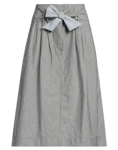 Sessun Woman Midi Skirt Navy Size 8 Cotton, Elastane