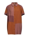 Sessun Woman Mini Dress Camel Size L Viscose, Polyamide In Beige