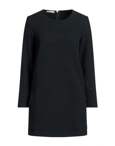 Sessun Woman Mini Dress Dark Green Size M Polyester, Viscose, Cotton, Elastane In Black
