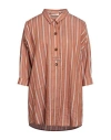 Sessun Woman Shirt Rust Size S Linen, Cotton, Viscose In Red