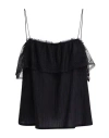 Sessun Woman Top Black Size S Cotton In Black