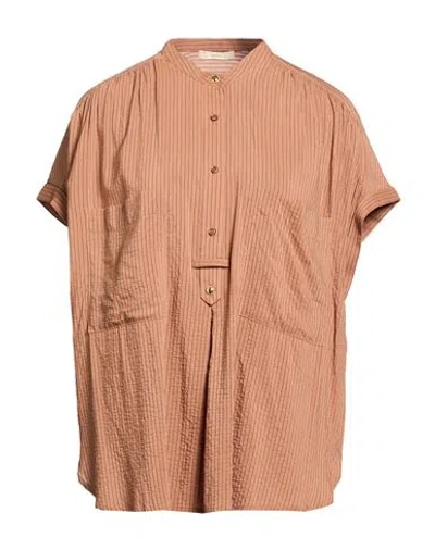 Sessun Woman Top Brown Size M Viscose, Cotton, Polyester