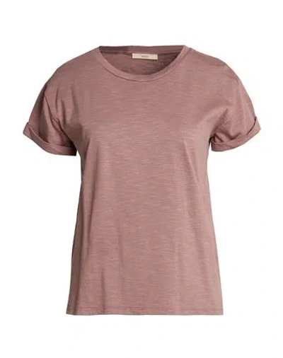 Sessun Woman T-shirt Antique Rose Size M Cotton, Lyocell In Pink