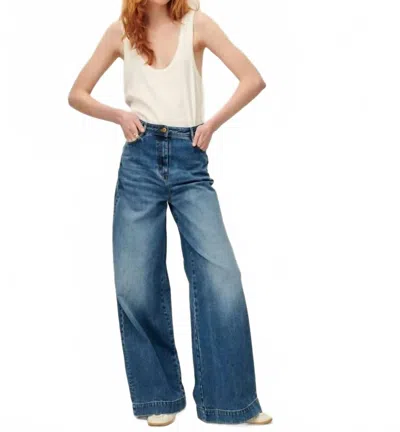 Sessun Women's Captain Denim Wide Leg Pant In Vintage Blue
