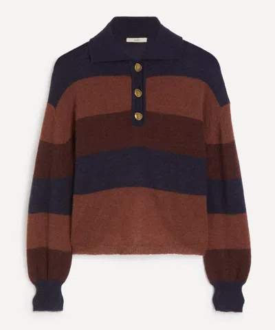 Sessun Women's Cobby Striped Polo In Brown