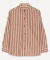 Sessun Fontania Long Sleeve Stripe Shirt In Brown In Brown