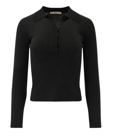 Sessun Women's Lykke Polo In Moonlux In Black