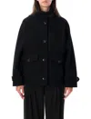 Sessun Wool Blend Button-front Coat In Blue