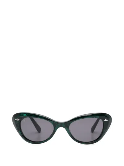 Sestini Eyewear 猫眼镜框太阳眼镜 In Green