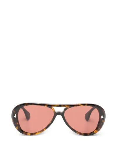 Sestini Eyewear 几何形镜框太阳眼镜 In Brown