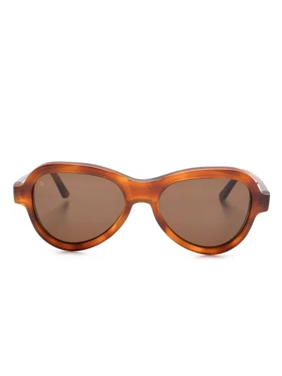 Sestini Eyewear Otto Pilot-frame Sunglasses In Orange