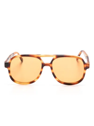 Sestini Eyewear Pilot-frame Sunglasses In Orange