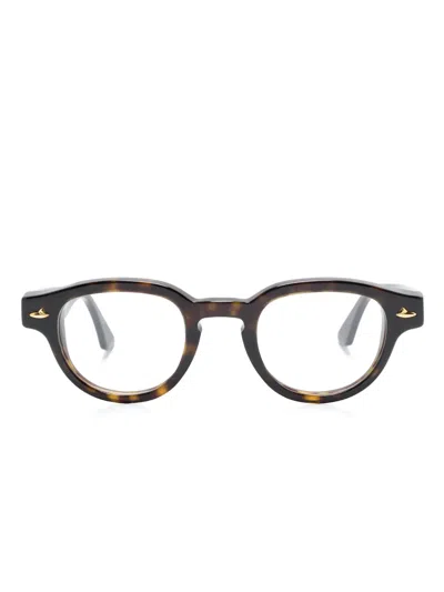 Sestini Eyewear Sei E Mezzo Round-frame Glasses In Brown