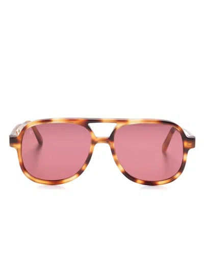 Sestini Eyewear Unidici Aviator-frame Sunglasses In Brown