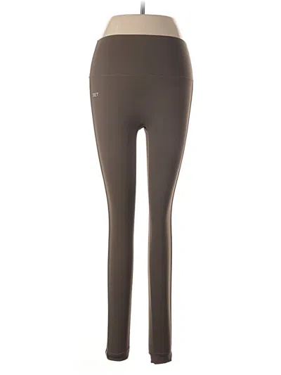 Pre-owned Set Active Active Pants In Brown