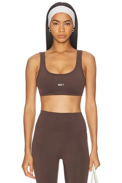 Set Active Airluxe Breathe Scoop Bra In Brown