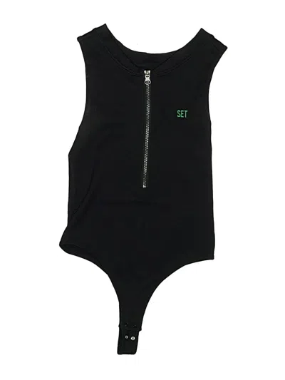 Pre-owned Set Active Bodysuit In Black