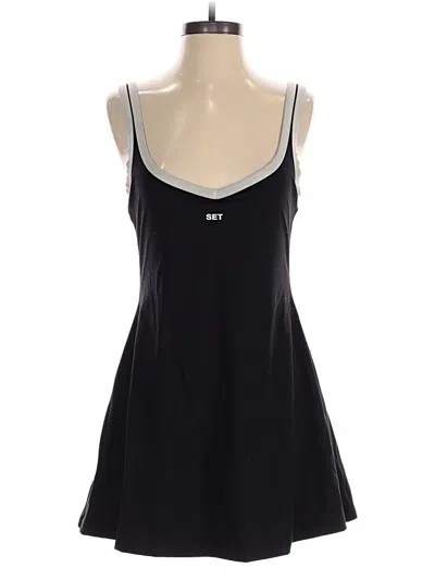 Pre-owned Set Active Casual Dress In Black