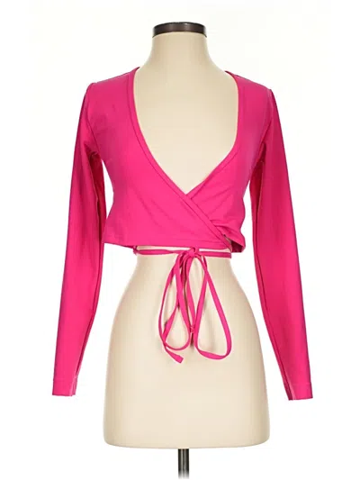 Pre-owned Set Active Long Sleeve Blouse In Pink