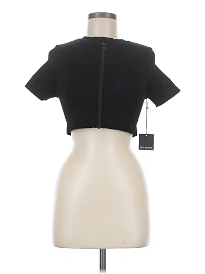 Set Active Short Sleeve Turtleneck In Black