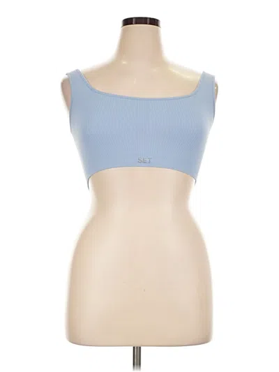 Pre-owned Set Active Sleeveless Top Blue Sweetheart Neckline Tops