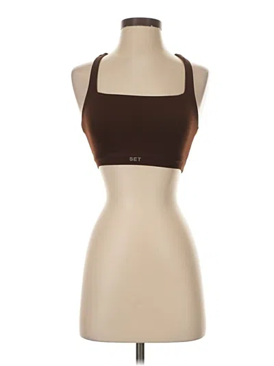 Pre-owned Set Active Sports Bra In Brown