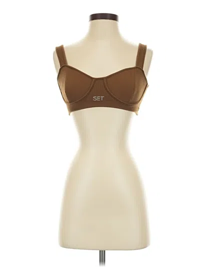 Pre-owned Set Active Sports Bra In Brown