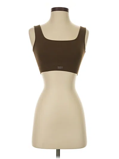 Pre-owned Set Active Sports Bra In Brown