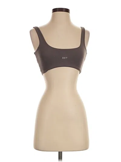 Pre-owned Set Active Sports Bra In Brown