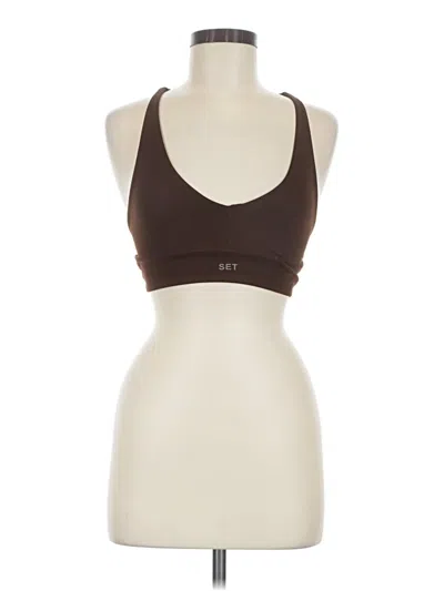 Pre-owned Set Active Sports Bra In Brown