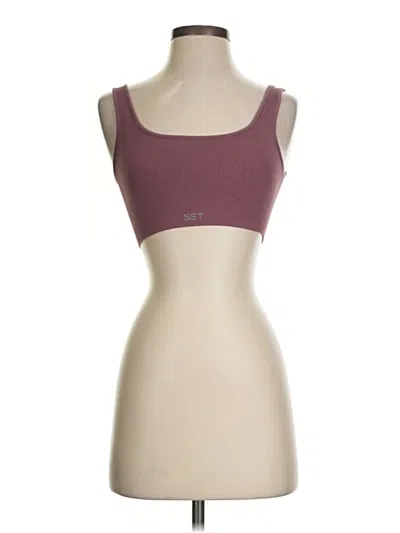 Pre-owned Set Active Sports Bra In Burgundy