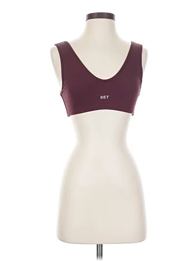 Pre-owned Set Active Sports Bra In Burgundy