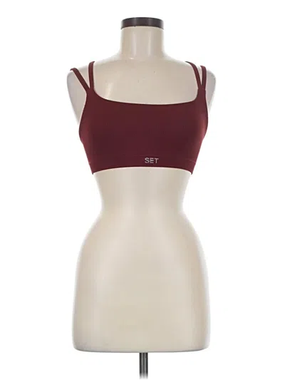 Pre-owned Set Active Sports Bra In Burgundy